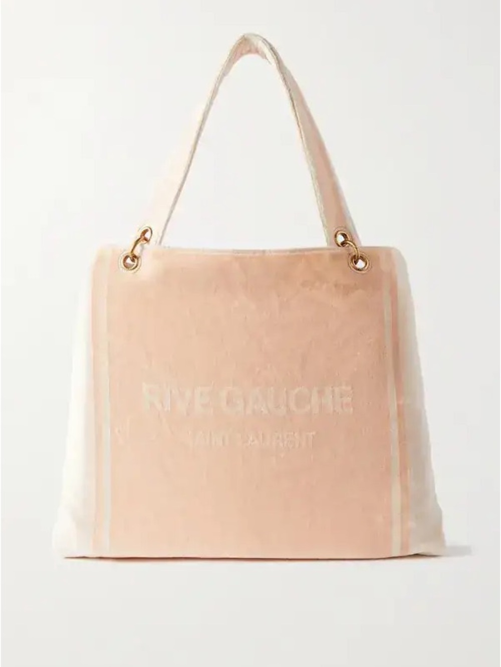 YSL Pink Towel Rive Gauche Cotton-Terry Jacquard Beach Towel Bag